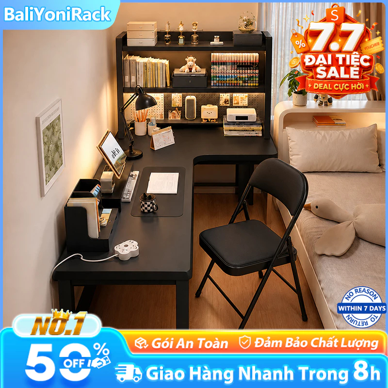Bali Bàn Chữ L Bàn Làm Việc Góc Tường Khung Sắt Chắc Chắn 120x80 140x100 Cho Phòng Nhỏ | BigBuy360 - bigbuy360.vn