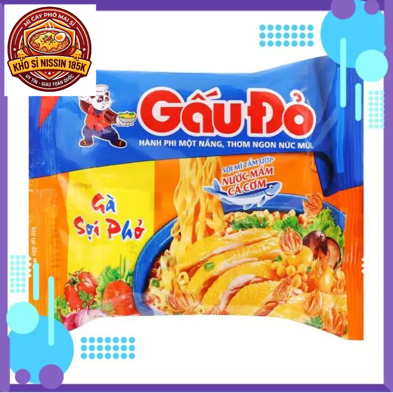 thùng 30 gói mì GẤU ĐỎ ( mì gà sợi phở ) gói 65 gr