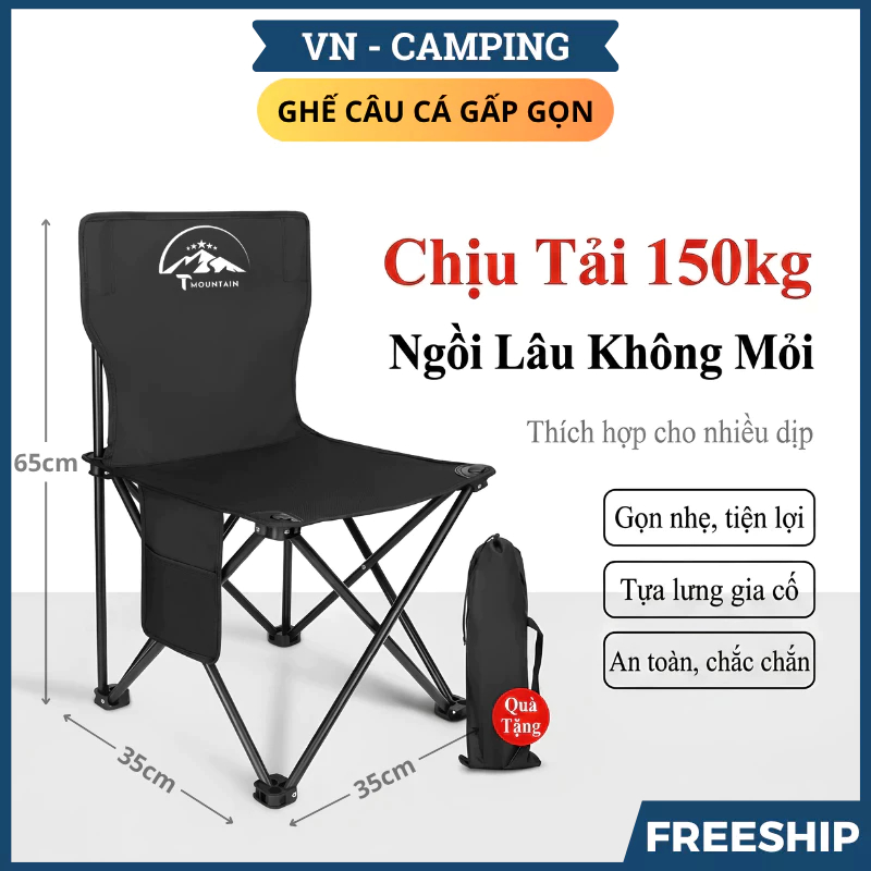 Ghế Camping Ngả Lưng Tmountain Gấp Gọn Thư Giãn Dã Ngoại Du Lịch Cao Cấp