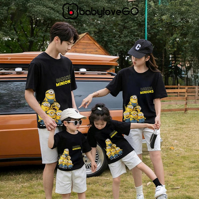 Áo thun BabyloveGO áo Minions áo phông gia đình chất thun cotton mềm mịn thoáng mát cổ tròn phong cách basic