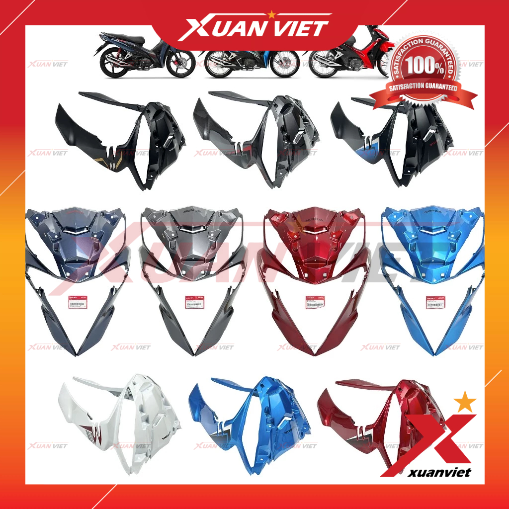 Mặt nạ lớn Wave RSX 110 2020 2021 2022 2023 chính hãng, Quây mặt nạ, Bộ ốp nạ trước Wave Rsx 110 Bán