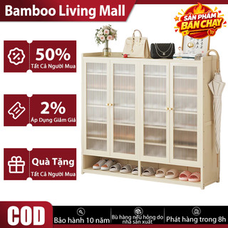 Tủ Giày Tre Tủ Giày Thông Minh Thu Nạp Với Cửa Chống Bụi Cho Phòng Khách Phong Cách Tự Nhiên