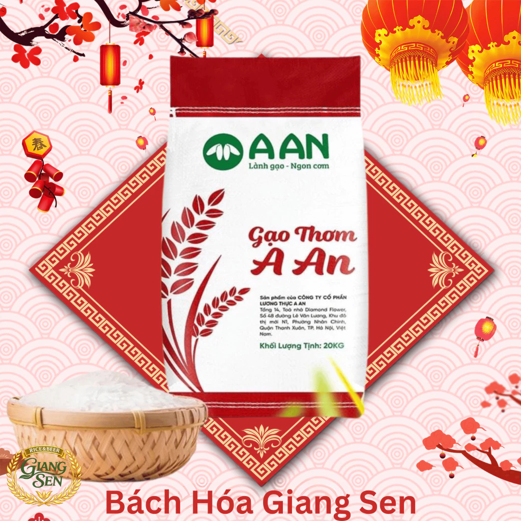 Gạo Thơm Aan Túi 20KG - Gạo Thơm A AN (Đài Thơm 8) - DATE Mới