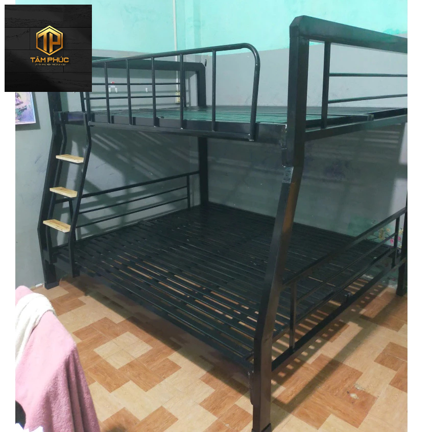 Giường 2 tầng sắt hộp 4x8