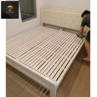 Giường đơn sắt hộp 4x8, giường ngủ 1,2,3 người nằm mẫu đơn giản sang trọng.