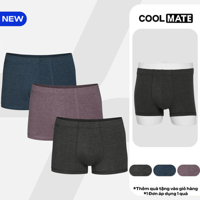 [MUA 3 TẶNG 1]Combo 3 Quần Lót Nam Trunk Bamboo Melange kháng khuẩn, thoáng mát, thấm hút Coolmate