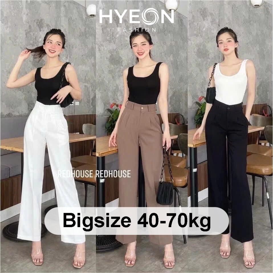 Quần tây nữ Hyeon Fashion quần ống suông 1 cúc vải mềm mịn không nhăn bigsize M188