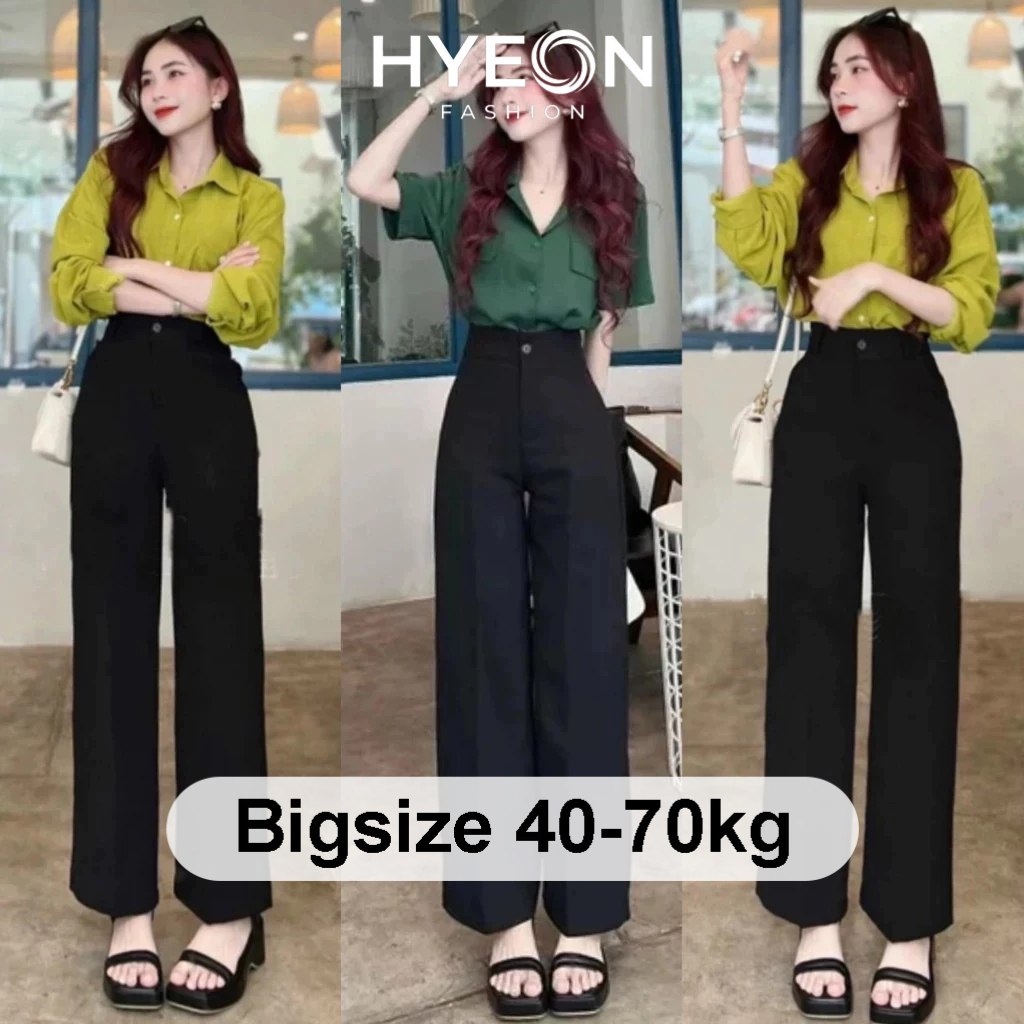 Quần ống rộng nữ Hyeon Fashion quần tây 1 khuy chất học sinh đi học đi làm bigsize M188