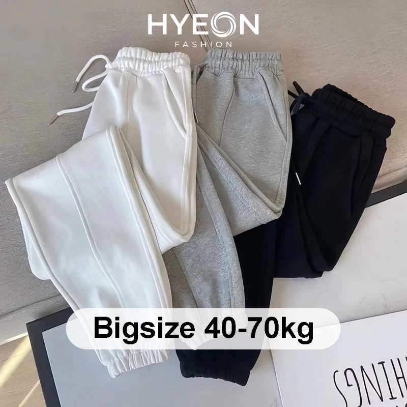 Quần jogger nữ Hyeon Fashion quần nỉ cạp chun bo gấu chất thun da cá bigsize m979