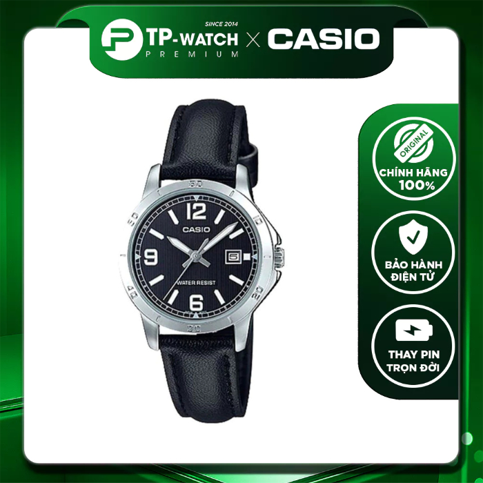 Đồng hồ nữ dây da Casio LTP-V004L-1BUDF | Casio nữ LTP-V004L-1B