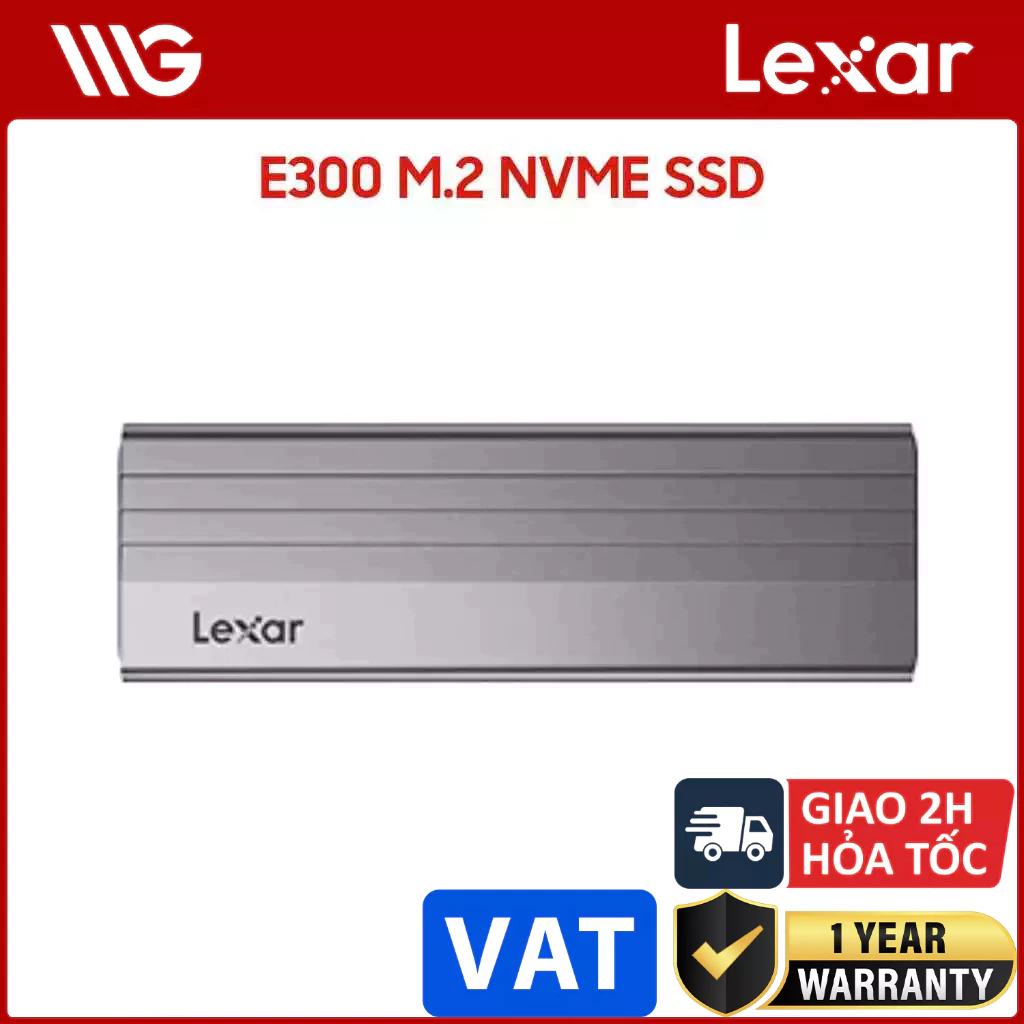 Box ổ cứng SSD Lexar E300 M.2 NVMe USB 3.2 Gen 2 10Gbps (LPAE300-RNBNG)