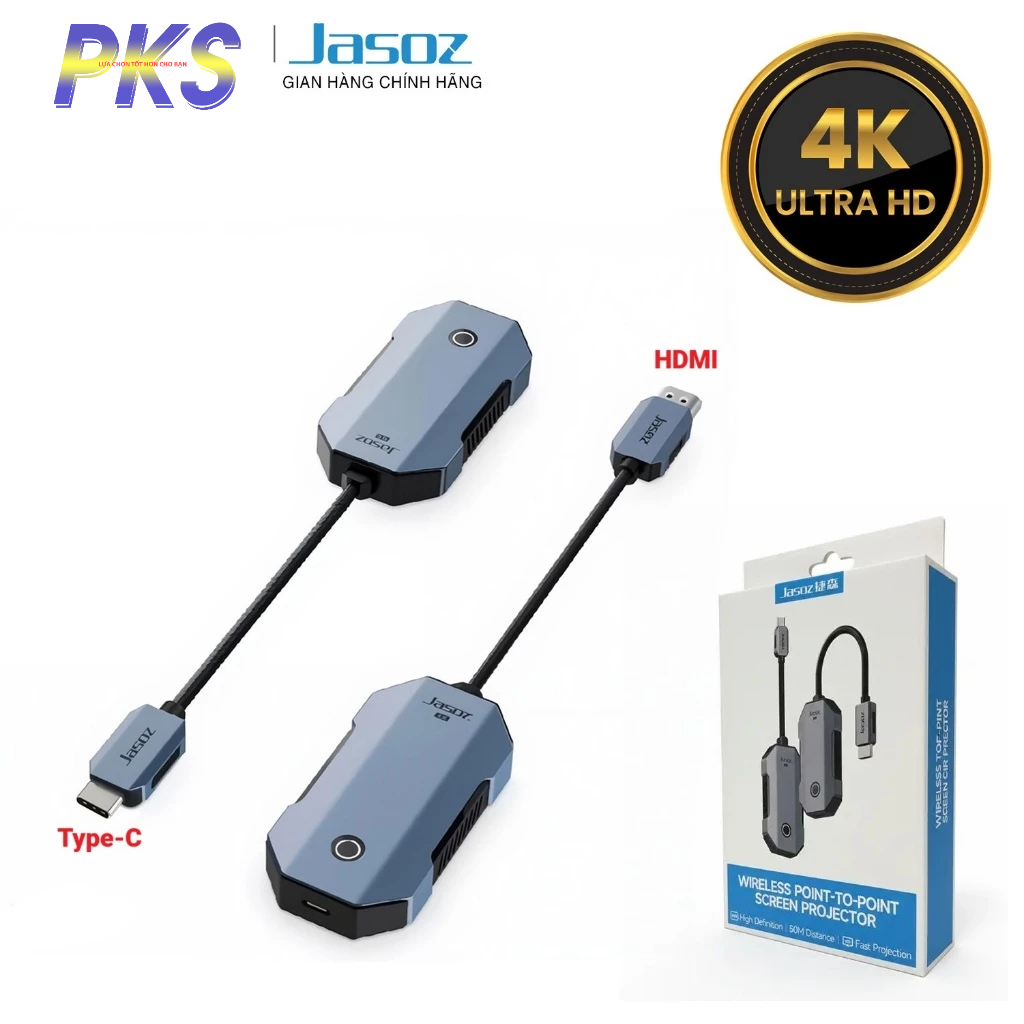 Bộ kết nối HDMI không dây 50M phân giải 4K (kết nối USB-C) Jasoz G166 T-G192