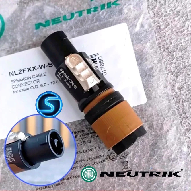 Giắc cắm loa, jack loa sân khấu hãng, neutrik, Newtrik NL2FXX-W-S ( Giá 1c )