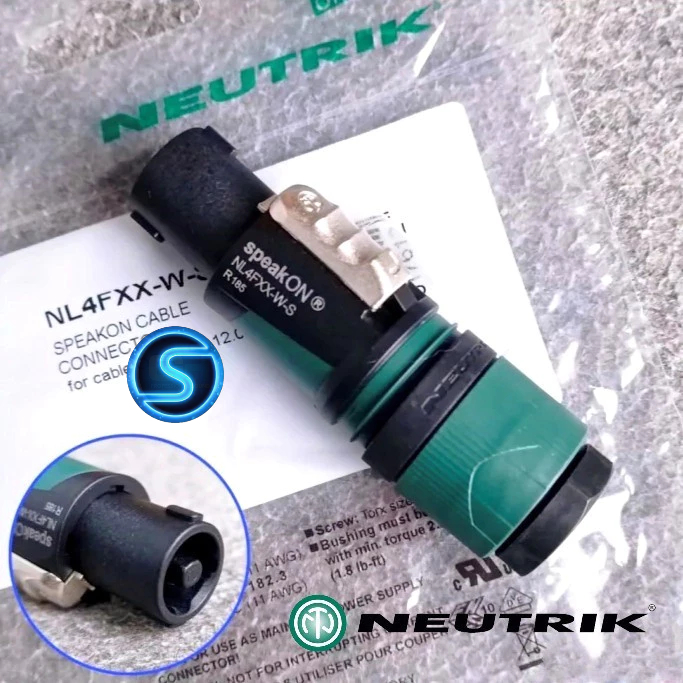 Giắc cắm loa, jack loa sân khấu hãng, neutrik, Newtrik NL4FXX-W-S ( Giá 1c )