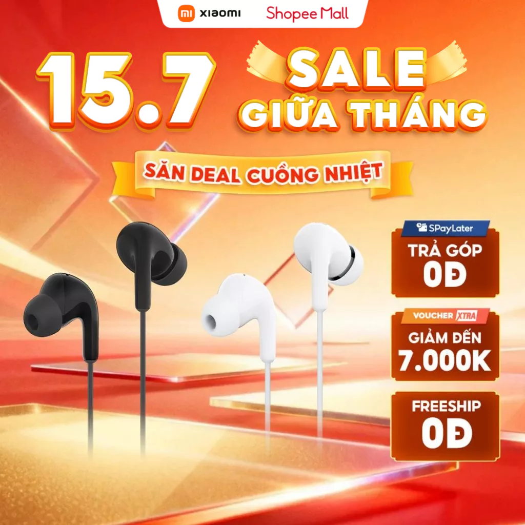 Tai Nghe Có Dây Xiaomi Type-C Earphone | Kết Nối Type-C | Micrô Nghe Gọi | Bảo Hành 12 Tháng