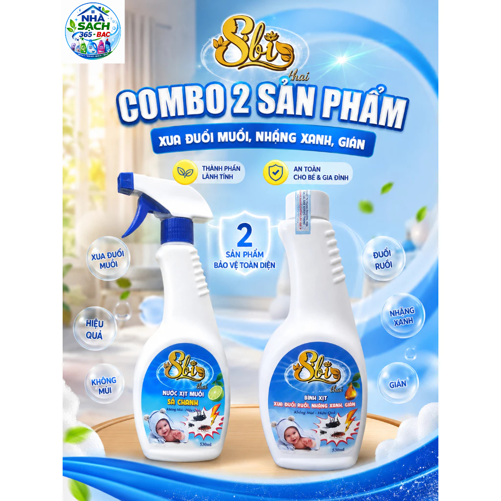 xịt ruồi, gián, côn trùng SBI 530ML