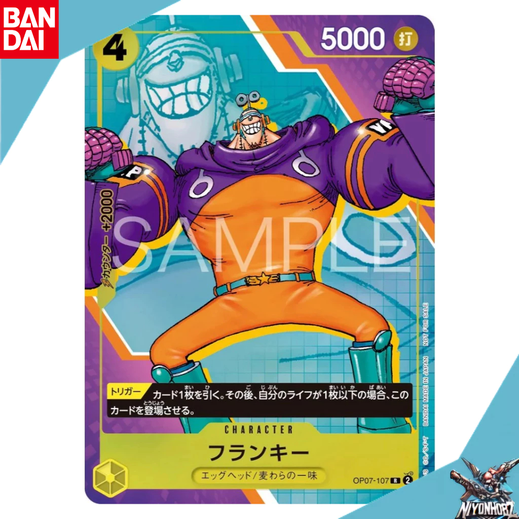 [Chính Hãng] Thẻ Bài Franky OP07-107 R One Piece Card Tiếng Nhật Bandai TCG (Kèm Toploader)