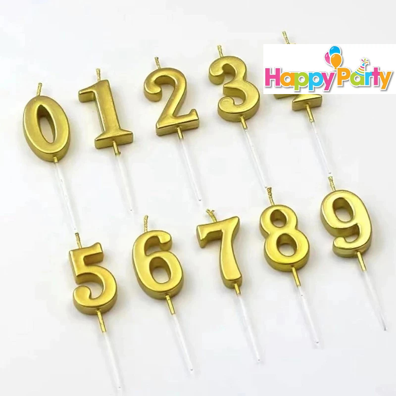 [ 5 CÂY] ĐÈN CẦY NHŨ sinh nhật trang trí bánh_ nến số nhũ sinh nhật