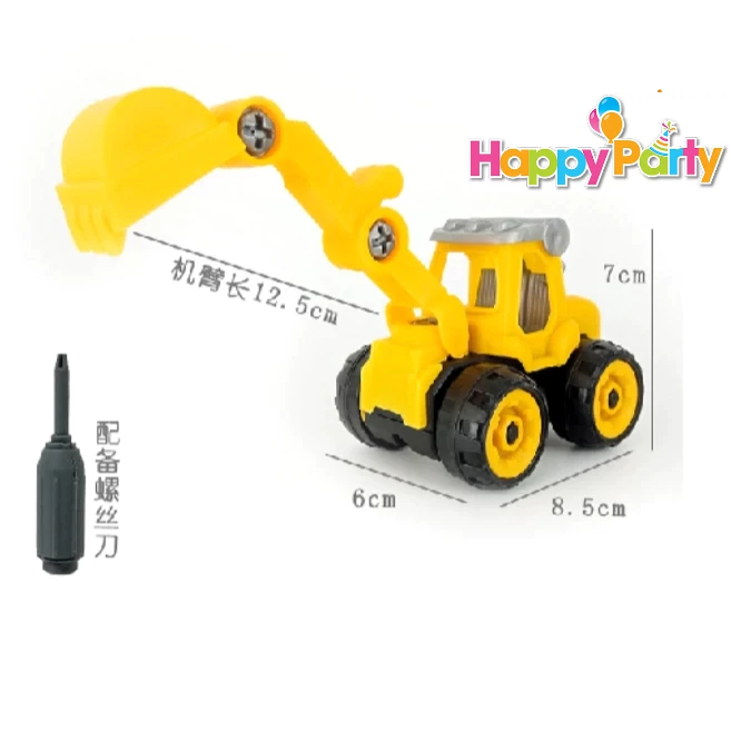 [2 CHIẾC] MÔ HÌNH Máy Xúc_ Xe Lu trang trí bánh sinh nhật_ máy xúc to
