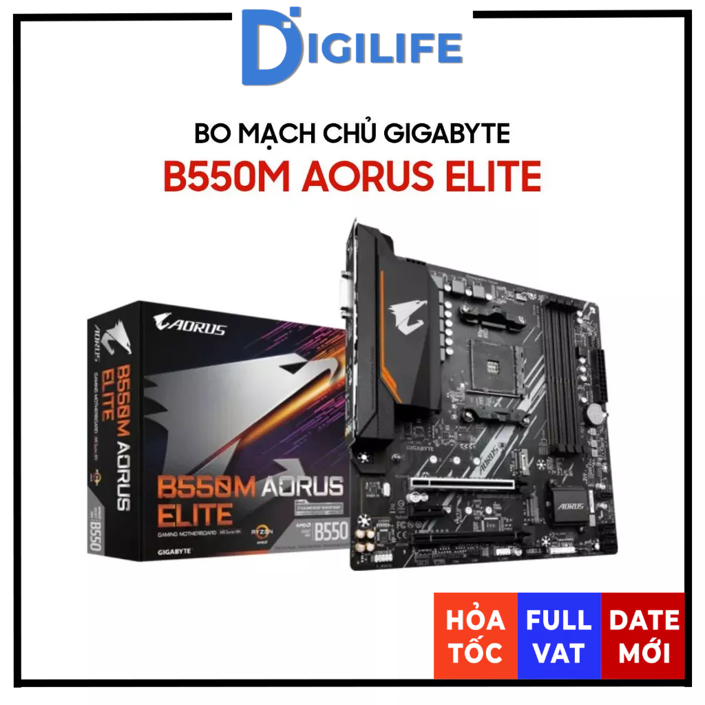 [HÀNG CHÍNH HÃNG] Mainboard Gigabyte B550M AORUS ELITE AM4 DDR4