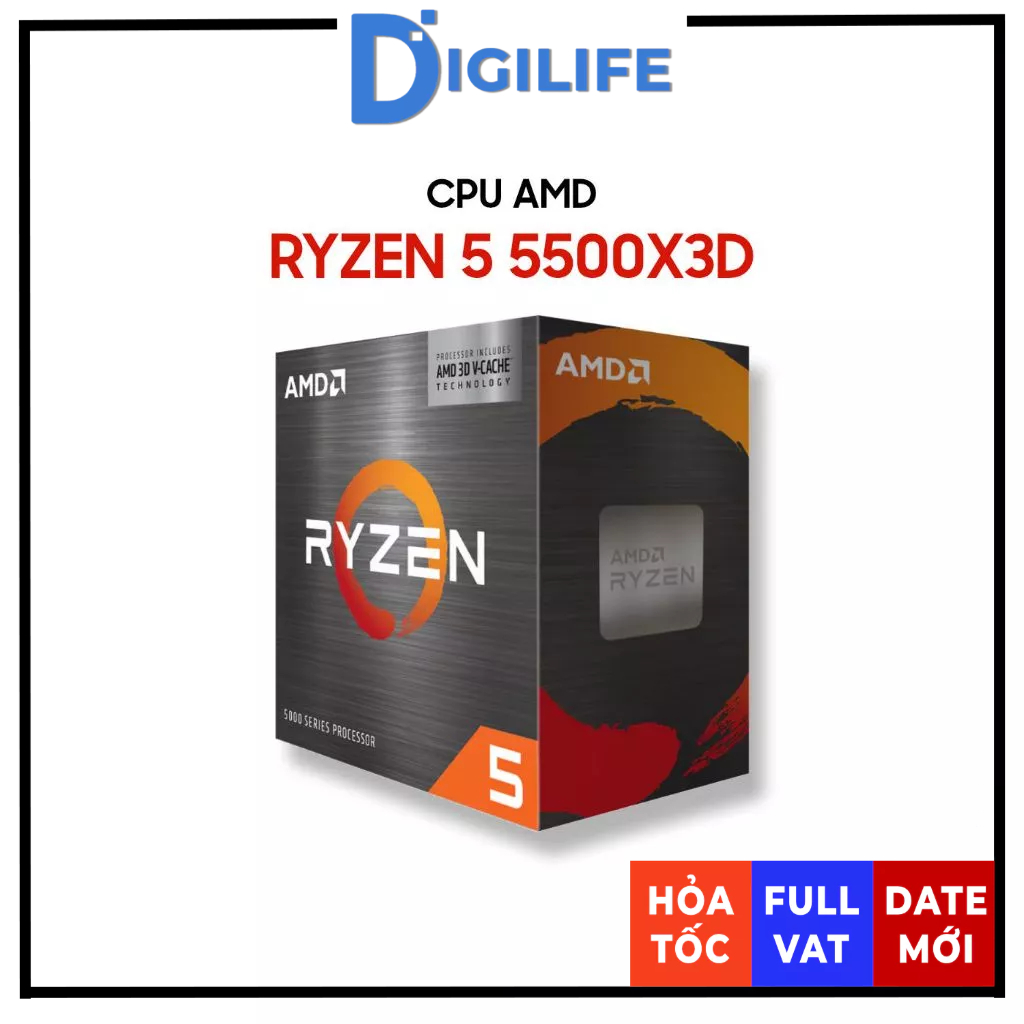 [FULL VAT] CPU AMD Ryzen 5 5500X3D 6 Nhân 12 Luồng Tray NK