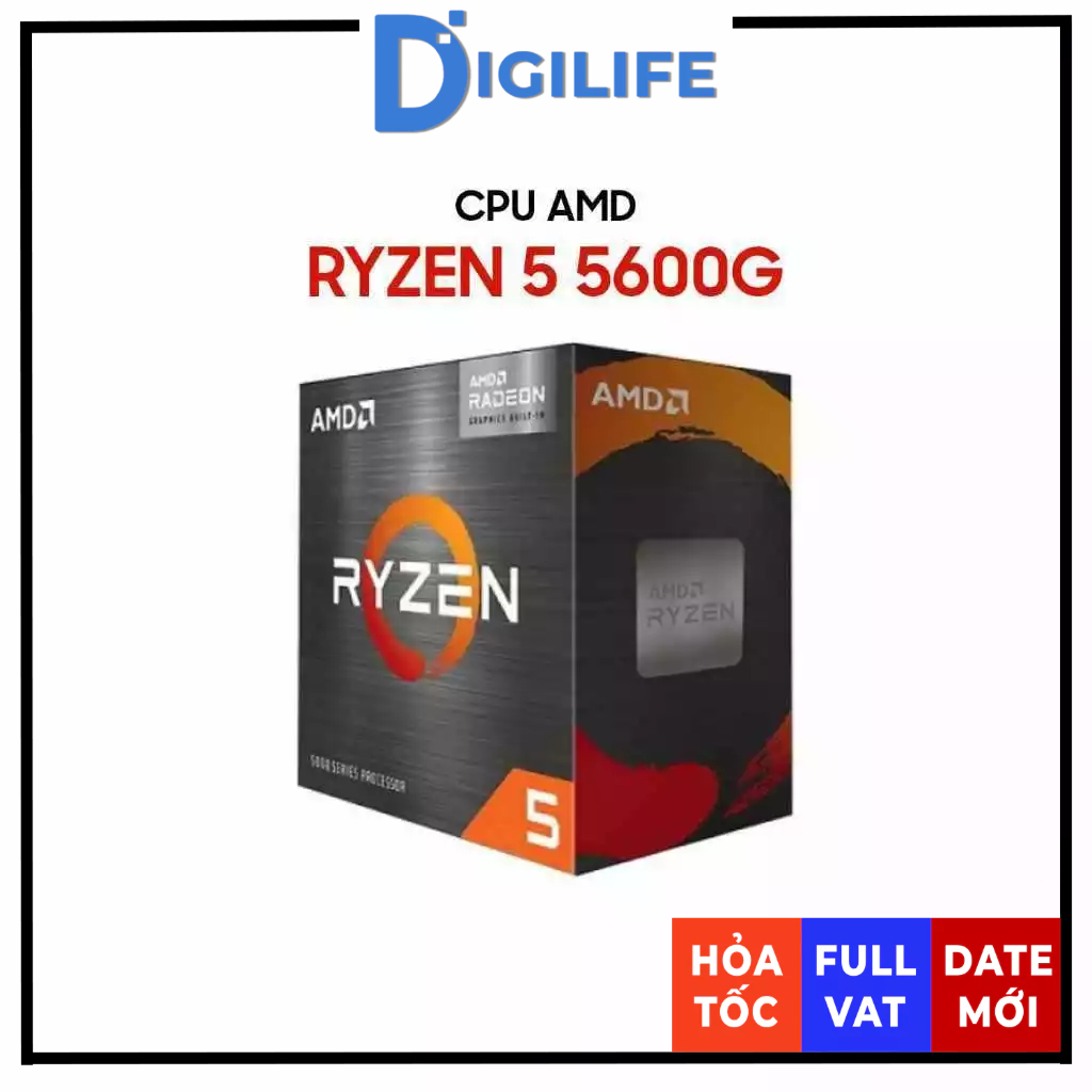 [BOX CHÍNH HÃNG] CPU AMD Ryzen 5 5600G 6 Nhân 12 Luồng Socket AM4