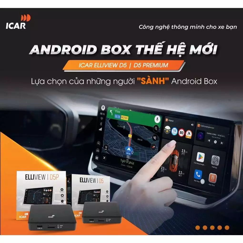 [ CHÍNH HÃNG ] Android Box ICAR ELLIVIEW D5, Ram 4GB-64GB, Bảo Hành 3 năm, Tặng Sim Data