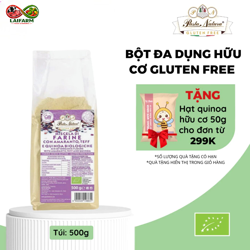 [Laifarm] Bột Đa Dụng Hữu Cơ Gluten Free Pasta Natura 500gr