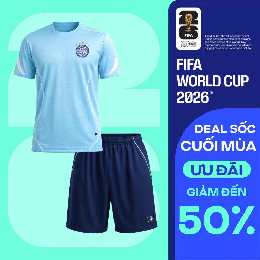 [VOUCHER 45%]Set đồ thể thao bóng đá World Cup Áo thun phối tay Performance và Quần short ProActive COOLMATE
