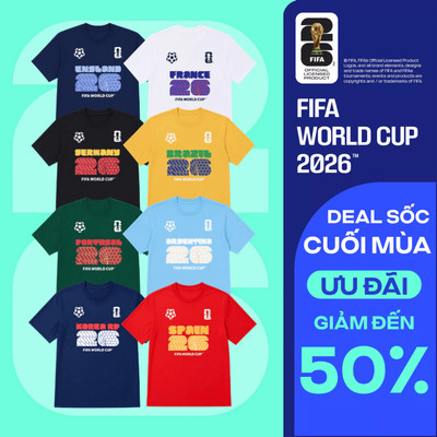 [GIÁ SỐC]BST Áo thun Tshirt nam nữ Cotton Compact World Cup Edition 26, Áo cổ vũ đội tuyển bóng đá quốc gia