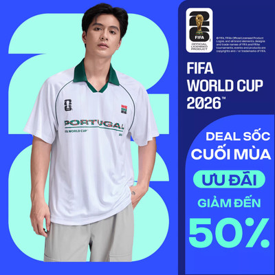 [GIÁ SỐC]Áo Polo nam nữ thể thao World Cup Portugal Edition 26, Áo cổ vũ đội tuyển Bồ Đào Nha thoáng mát