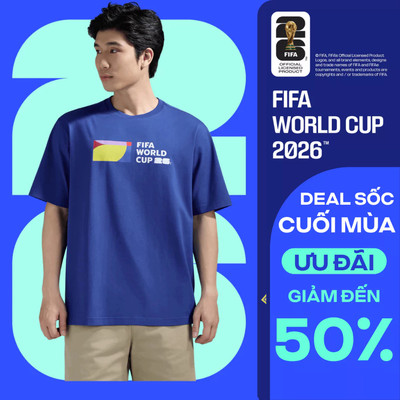 [GIÁ SỐC]Áo thun Tshirt nam nữ Relaxed Fit Cotton Compact World Cup Unity Bar