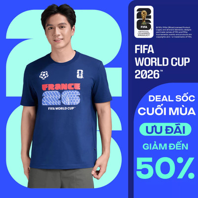 [GIÁ SỐC]Áo thun Tshirt nam nữ Cotton Compact World Cup France Edition 26, Áo cổ vũ đội tuyển Pháp thoáng khí