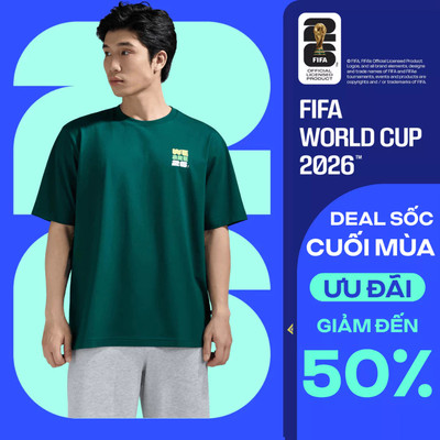 [GIÁ SỐC]Áo thun Tshirt nam nữ Relaxed Fit Cotton Compact World Cup The Goal Canvas