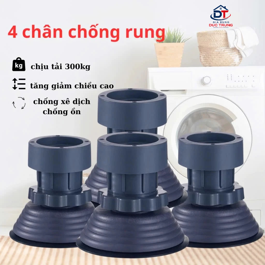 Chân Kê Máy Giặt Điều Chỉnh Độ Cao Bộ 4 Chân Máy Giặt Chống Rung Máy Giặt Tăng Giảm Chiều Cao Đế Cao Su Chống Trượt