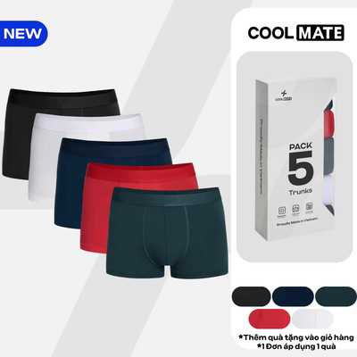 Combo Pack 5 Quần lót nam Trunk Cotton Co Giãn Origin mềm mại, co giãn, thấm hút tốt Coolmate