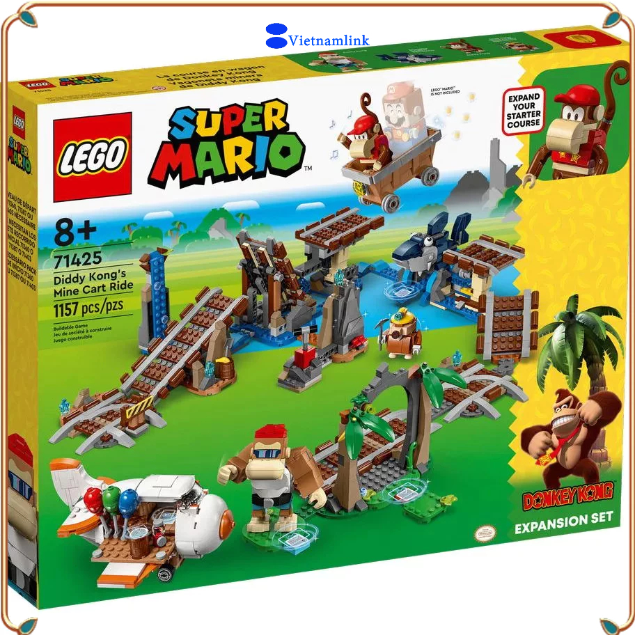 LE GO 71425 SUPER MARIO Bộ mở rộng xe tải mỏ Diddy Kong Hàng mới, chính hãng 100%