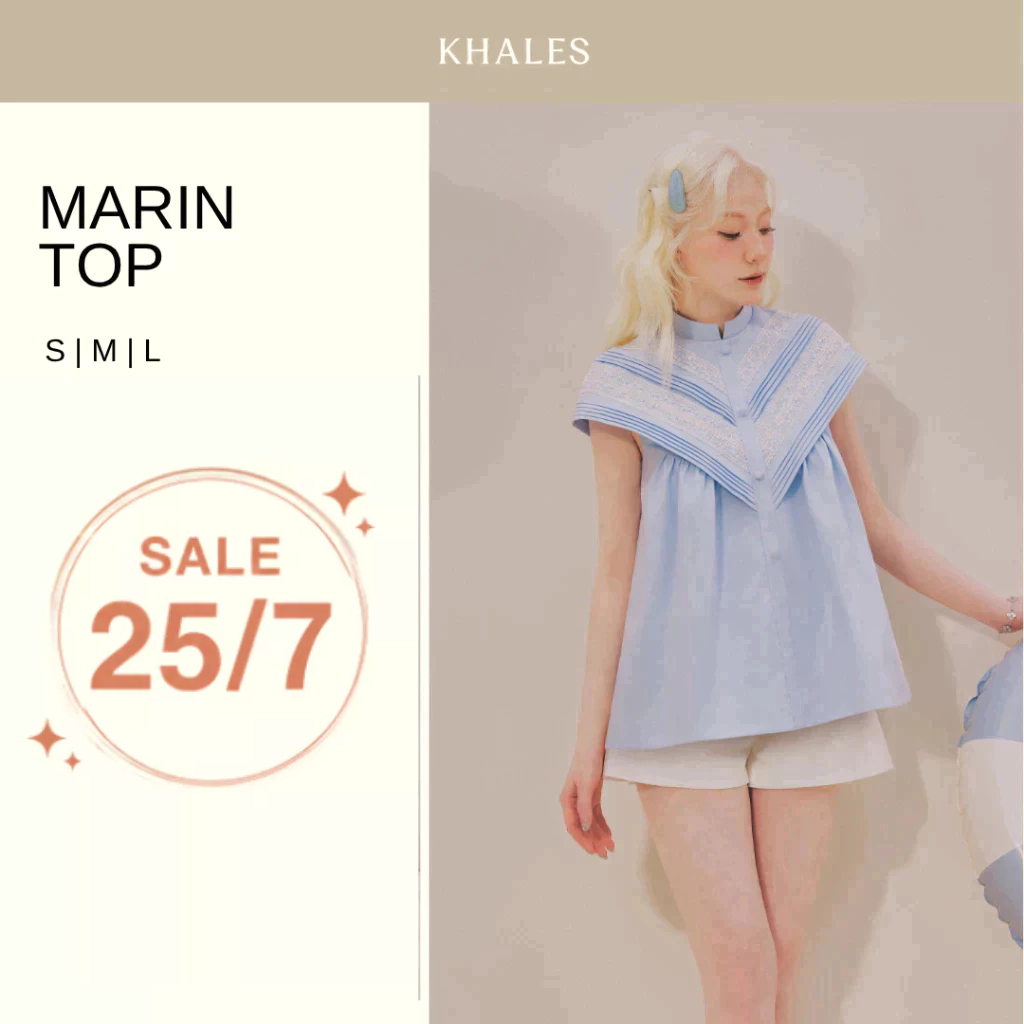 KHALES - Áo sơ mi babaydoll MARIN TOP áo nữ mùa hè áo bayby doll che khuyết điểm