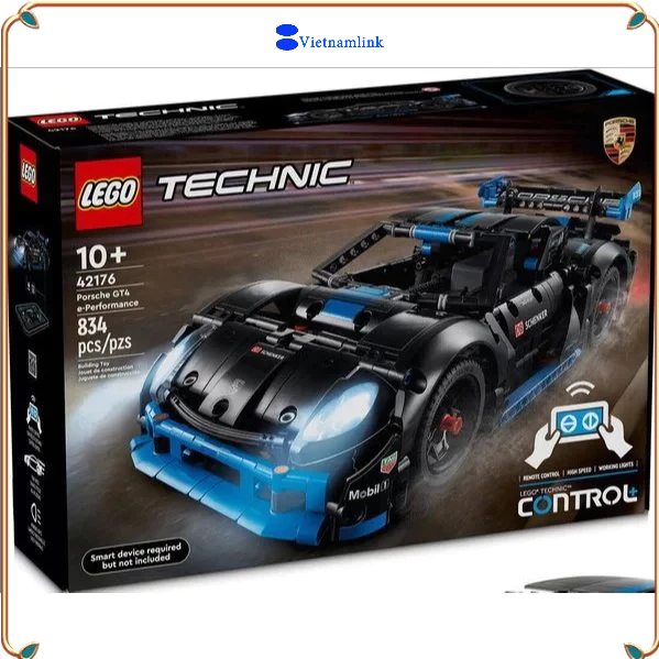 LE GO 42176 Technic Xe đua điện Porsche GT4 Porsche GT4 e-Performance Race Car Hàng mới, chính hãng 