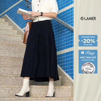 Chân Váy Len Nữ VIEN TRAN Dáng Xòe Xếp Ly V62L22T001