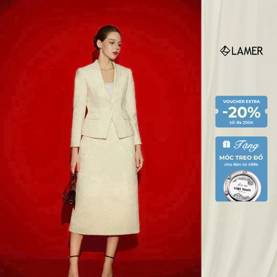 Áo Vest Dạ Cổ Leo Phối Chân Váy Dạ Dáng Dài Sang Trọng, Thanh Lịch LAMER S65W25T016 S62M25T008