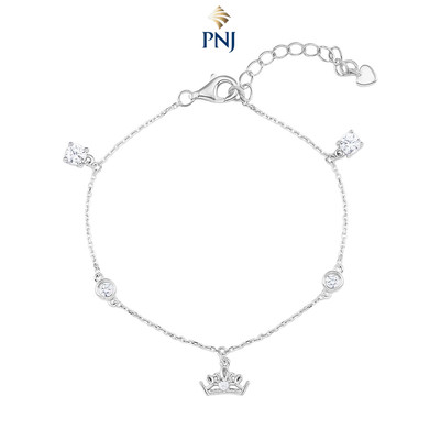 Lắc tay Bạc đính đá PNJSilver Hình Vương Miện XMXMW060333