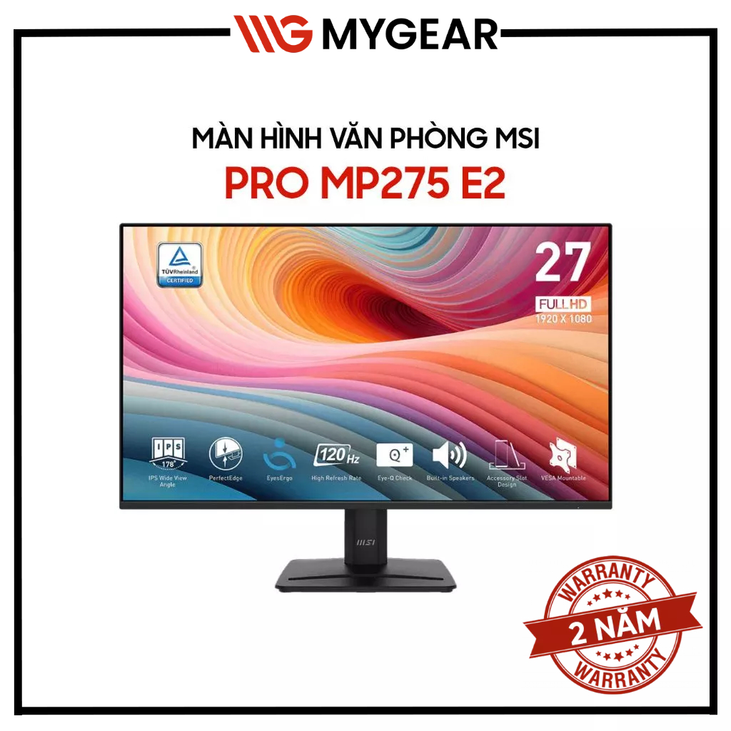 Màn hình Văn phòng MSI PRO MP275 E2 27 Inch Full HD 120Hz 1ms IPS Có Loa