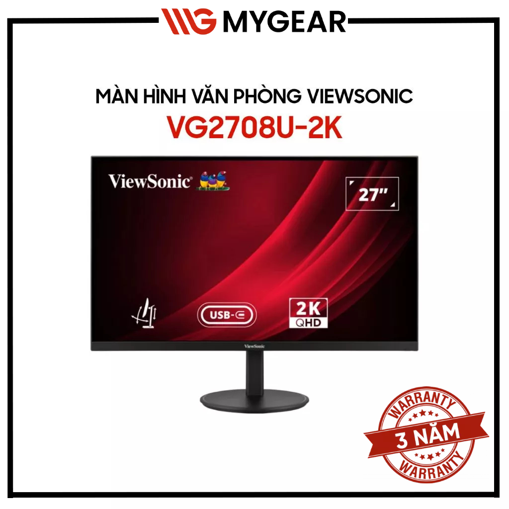 Màn hình ViewSonic VG2708U-2K 27 Inch 2K QHD 75Hz 4ms IPS USB-C 65W Có Loa