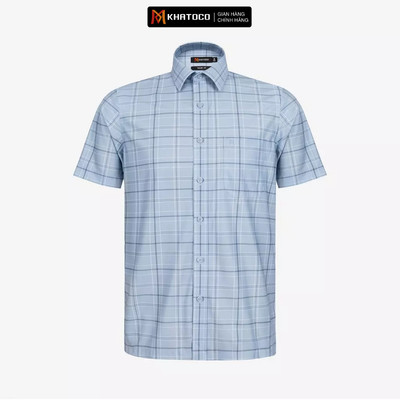 Áo sơ mi nam KHATOCO Tailor Fit ngắn tay mã A1MN538T2-CNCR 090-2803-N