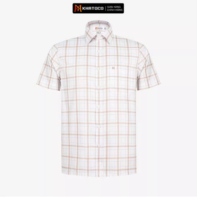 Áo sơ mi nam KHATOCO Tailor Fit ngắn tay mã A1MN518T2-CNCR 087-2803-N