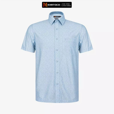 Áo sơ mi nam KHATOCO Tailor Fit ngắn tay mã A1MN538T2-CNIN 099-2803-N