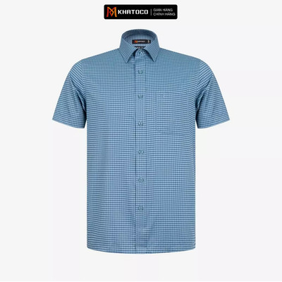 Áo sơ mi nam KHATOCO Tailor Fit ngắn tay mã A1MN498T2-CNCR 116-2803-N