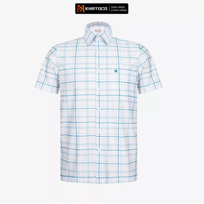 Áo sơ mi nam KHATOCO Tailor Fit ngắn tay mã A1MN538T2-CNCR089-2803-N
