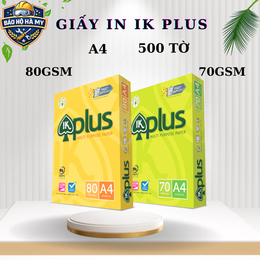 Giấy in, giấy photo IK plus A4 ĐL 80gsm, 70gsm(500 tờ/1 ram ), Giấy bám mực tốt _ Hàng nhập khẩu